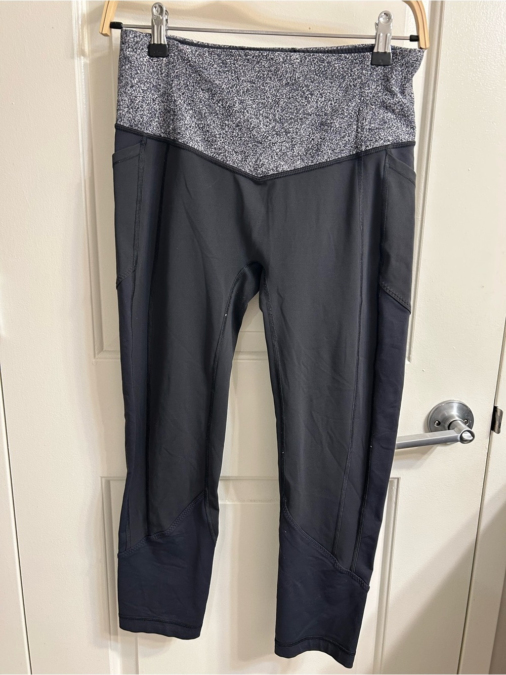 lululemon athletica Black Leggings with Gray Waistband